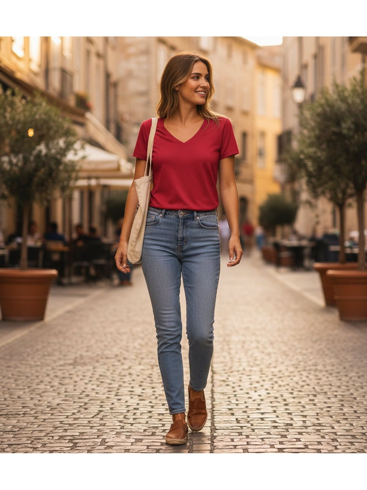Γυναικείο T-Shirt Softstyle V-Neck 64V00L Gildan Cherry Red