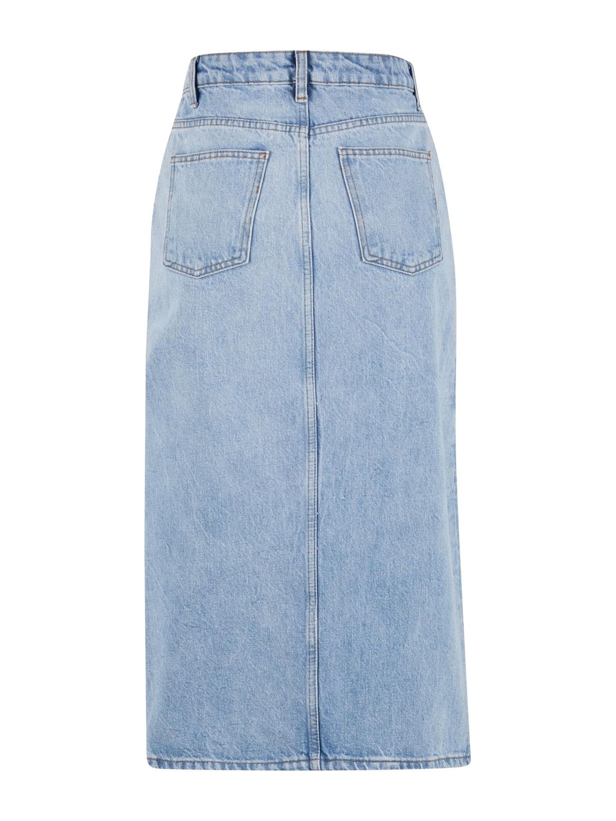 Midi denim φούστα Queens με βαθιά πλαϊνή σχισμή DFLSK014-00344 DEF lightblue