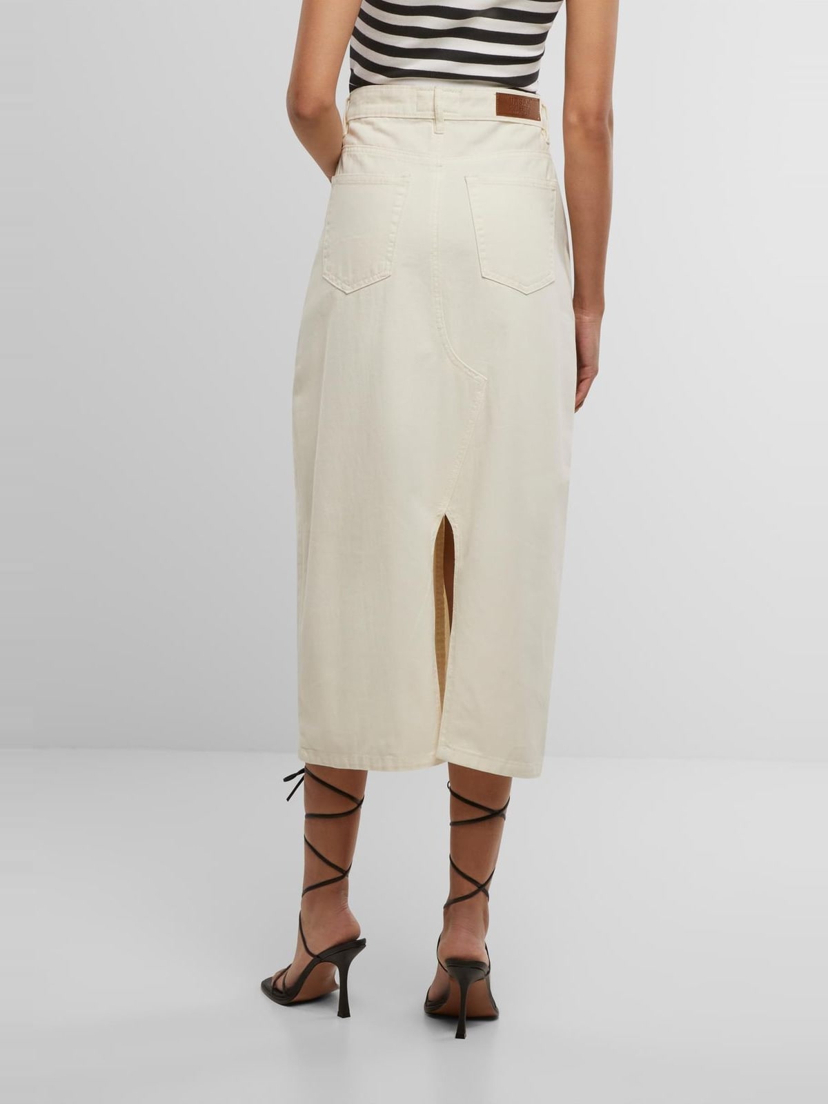 Φούστα midi Ladies Soft Denim με 5 τσέπες TB7443-02903 Urban Classics whitesand
