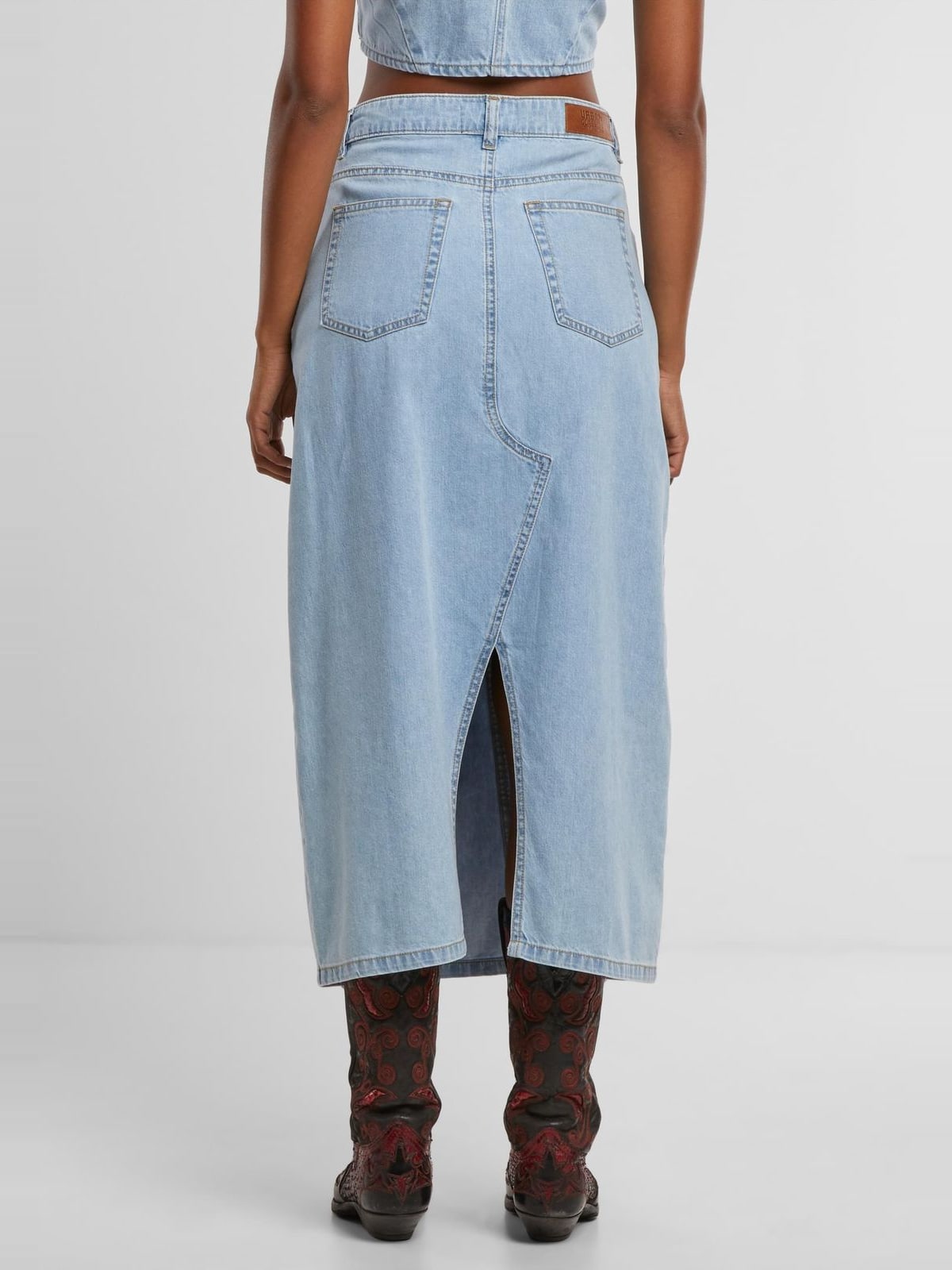 Φούστα midi Ladies Soft Denim με 5 τσέπες TB7443-12689 Urban Classics new light blue washed