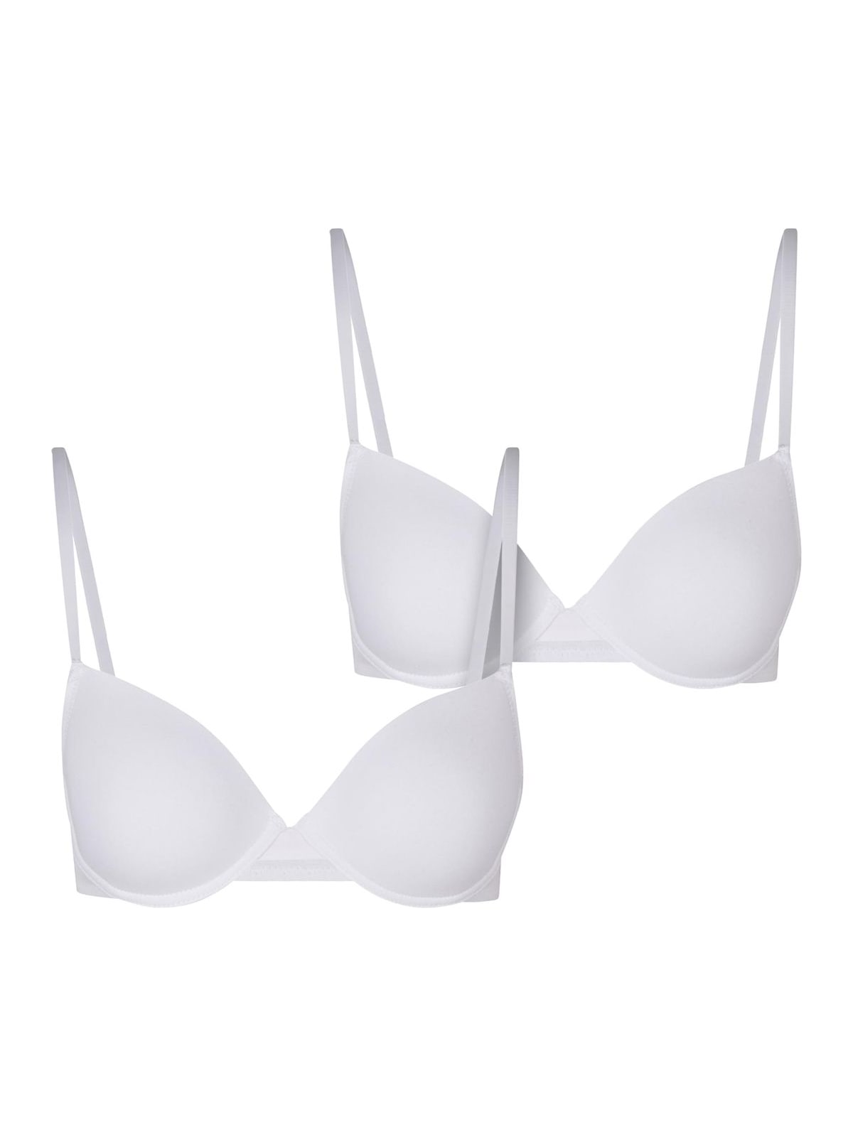 Γυναικείο σουτιέν Basic Cotton Bra 2-Pack με ελαστικές τιράντες TB7652A-03168 Urban Classics white+white