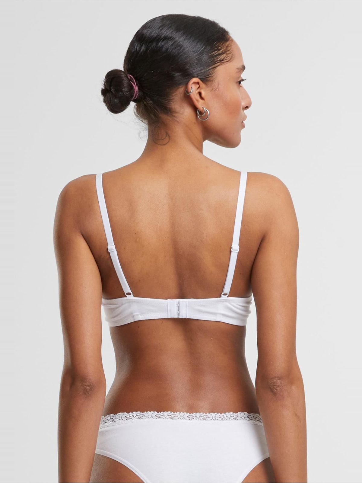 Γυναικείο σουτιέν Basic Cotton Bra Lace 2-Pack με δαντέλα TB7653A-03168 Urban Classics white+white