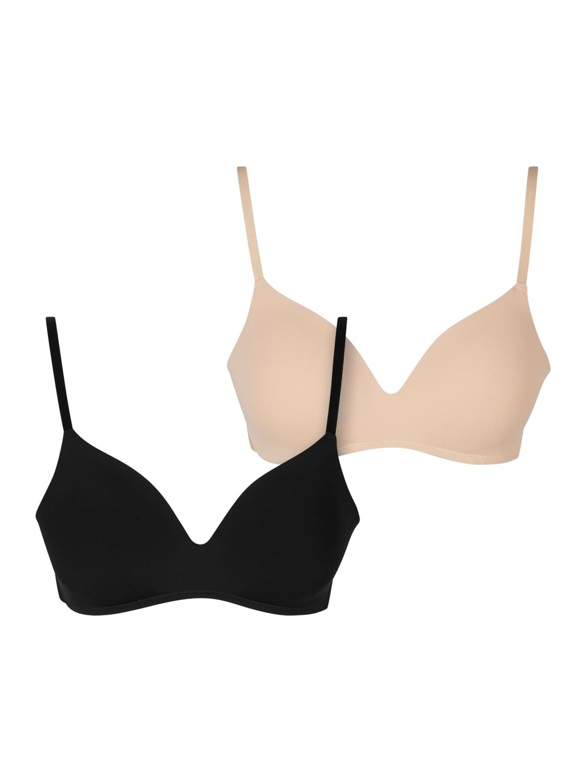 Γυναικείο σουτιέν Ladies Basic padded Bra 2-Pack με ελαφρώς ενισχυμένα cups TB7654A-20543 Urban Classics black+nude