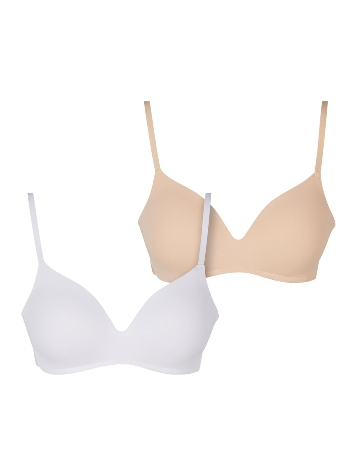 Γυναικείο σουτιέν Ladies Basic padded Bra 2-Pack με ελαφρώς ενισχυμένα cups TB7654A-20544 Urban Classics white+nude