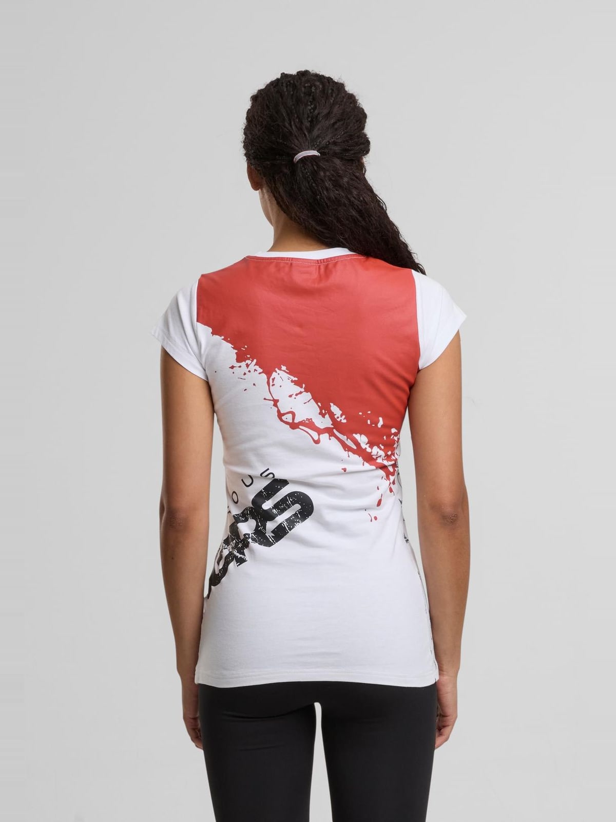 Γυναικεία μπλούζα Anger T-Shirt με στρογγυλή λαιμόκοψη DLTS122-21208 Dangerous DNGRS white/red clay