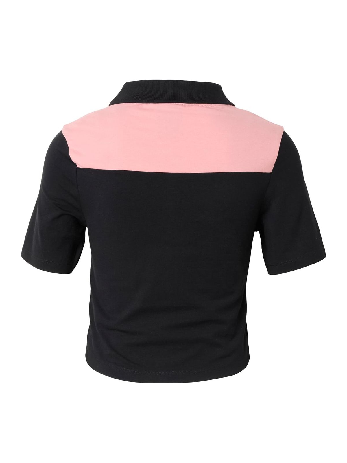 Cropped polo shirt Zippy με τολμηρές εκτυπώσεις λογότυπου DLTS137-03973 Dangerous DNGRS black/pink