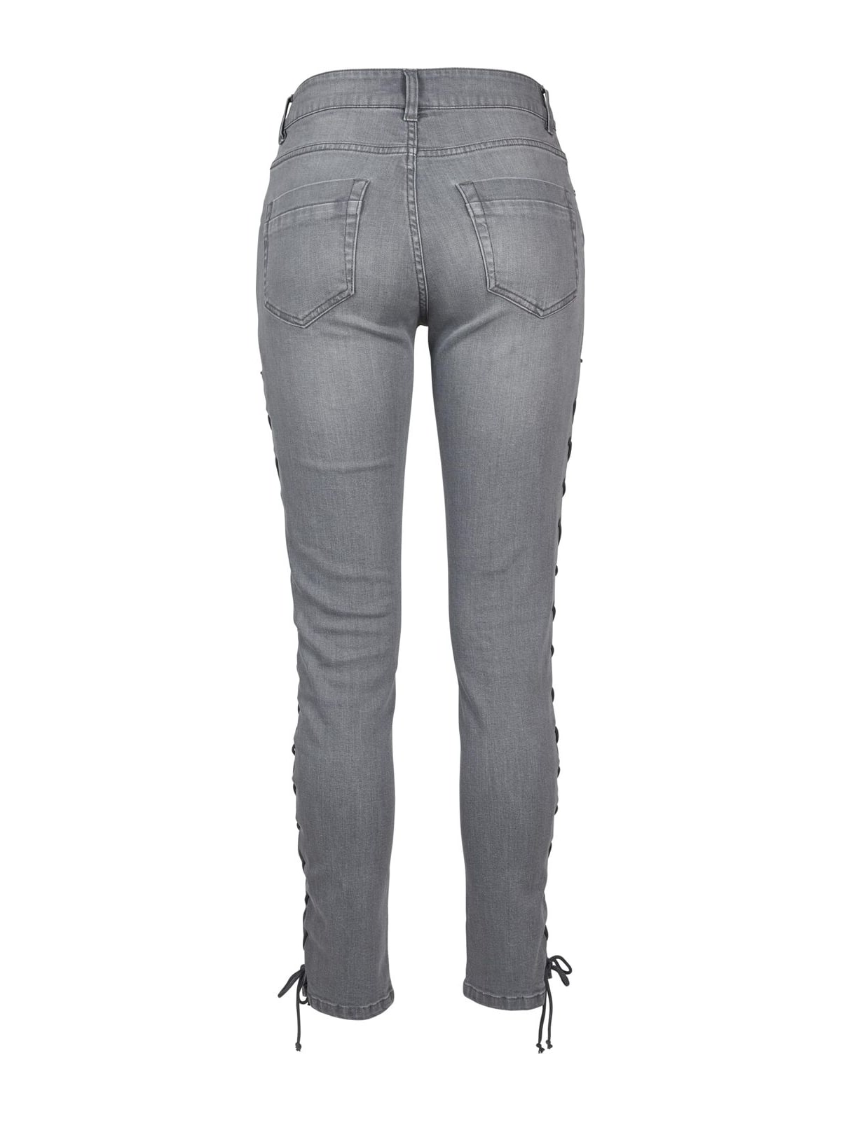 Γυναικεία παντελόνια denim Lace Up Skinny με ρυθμιζόμενη εφαρμογή TB2003-00111 Urban Classics grey
