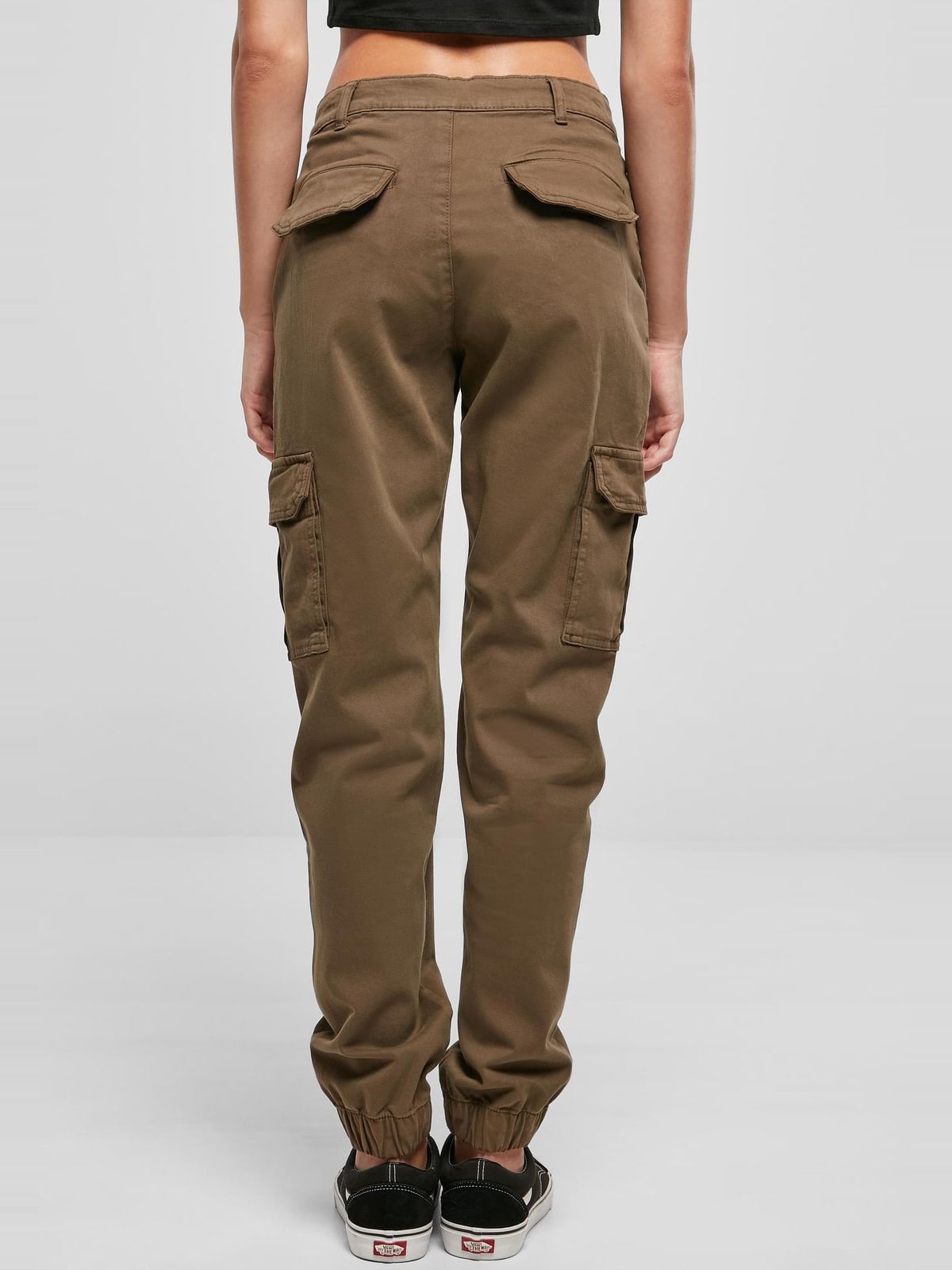 Γυναικείες παντελόνες Cotton Twill Utility με ελαστική μέση TB5454-00176 Urban Classics olive