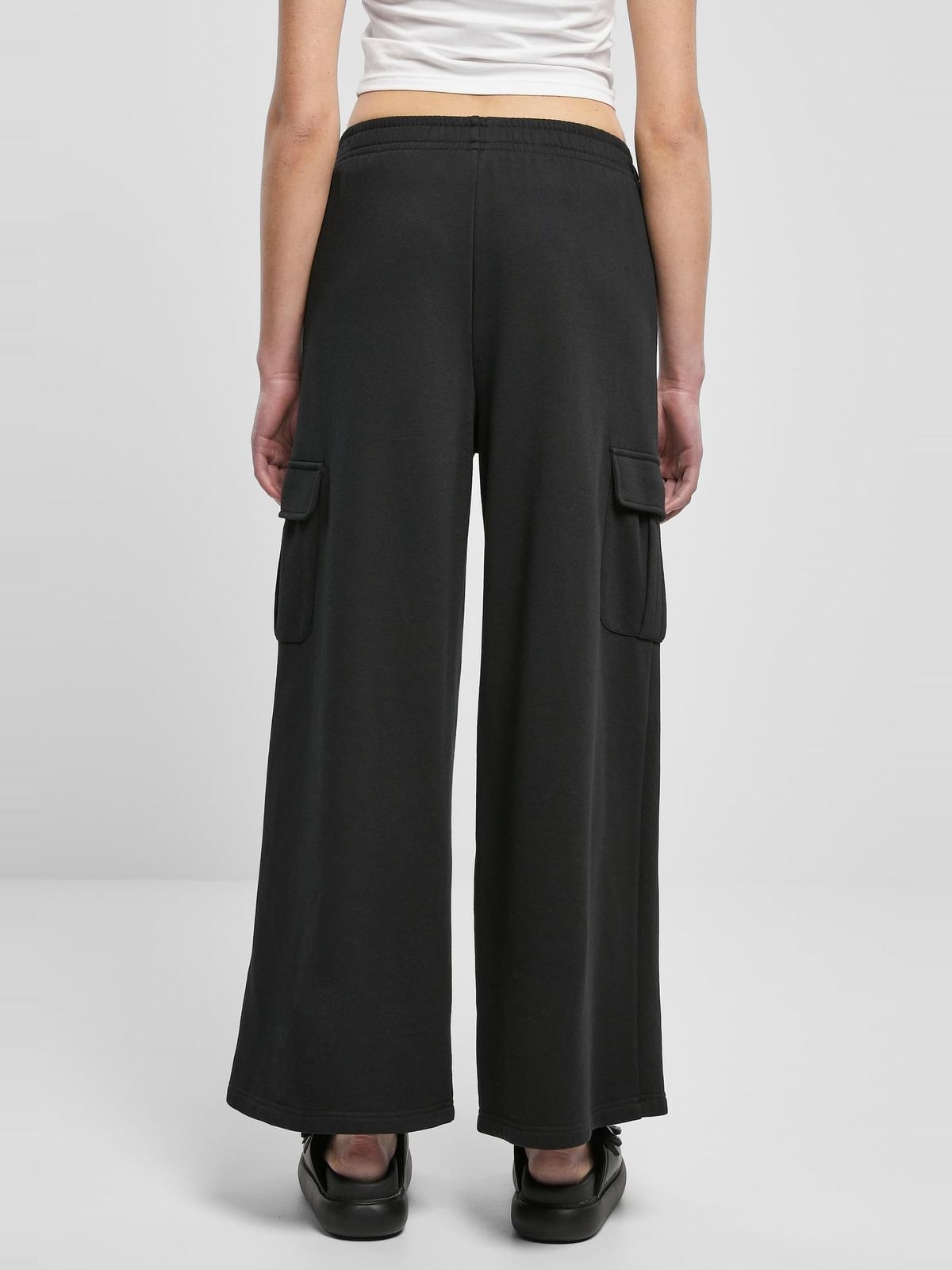 Γυναικείες παντελόνες cargo Highwaist Wide Leg με ελαστική μέση TB6043-00007 Urban Classics black