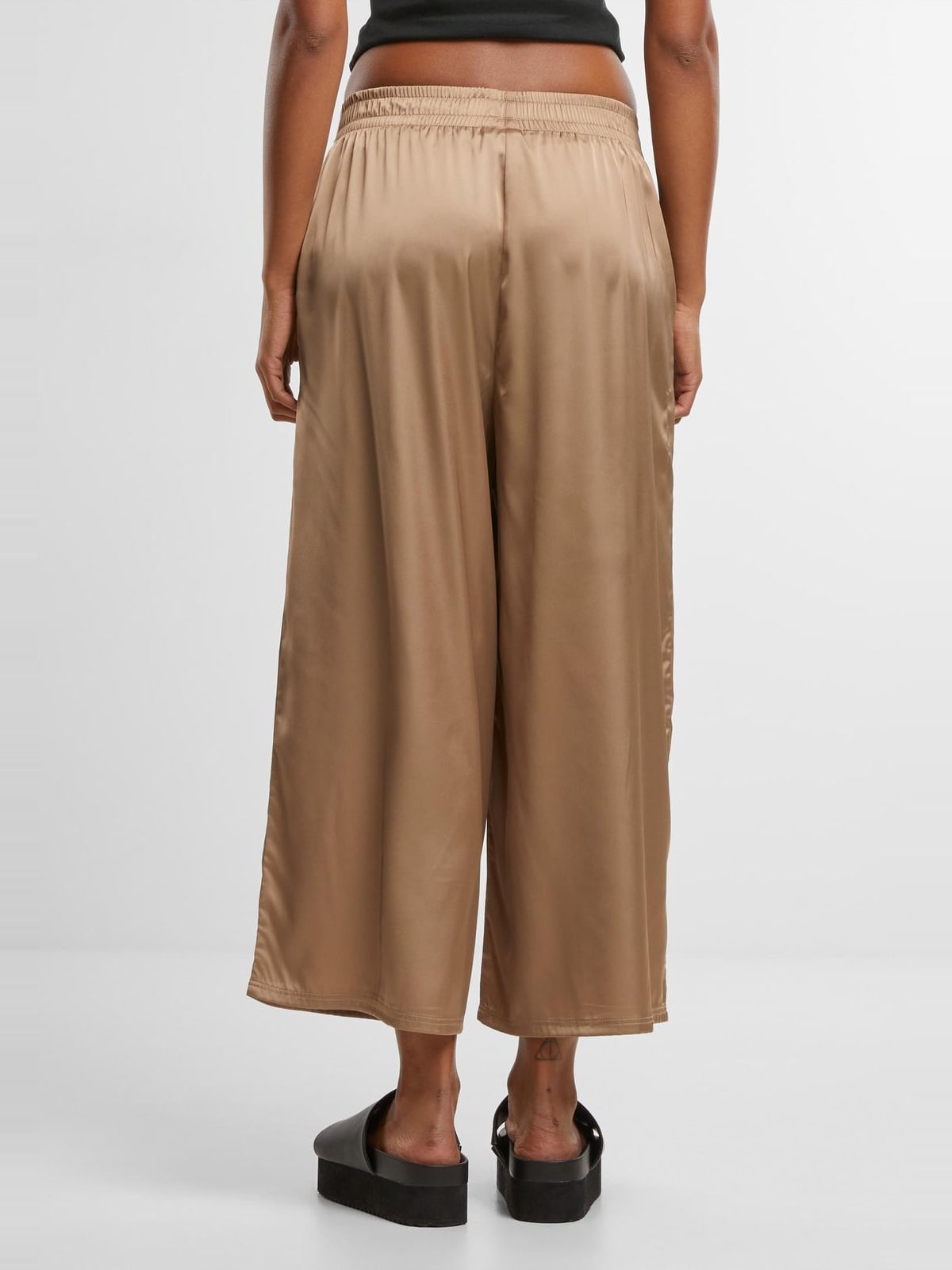 Γυναικεία παντελόνια culottes Ladies Satin Wide Leg με ελαστική μέση TB7488-03257 Urban Classics softtaupe