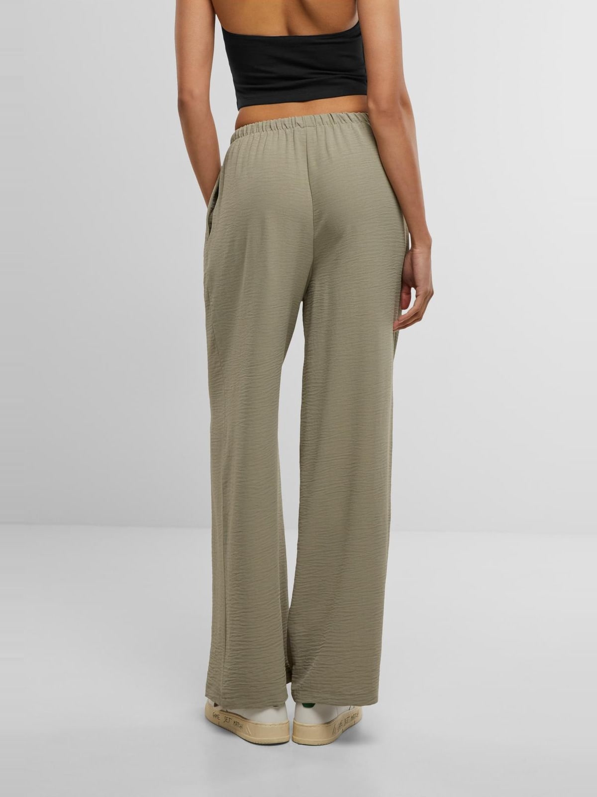 Γυναικείες structured wide-leg παντελόνες με ψηλή μέση TB7500-18328 Urban Classics paleolive
