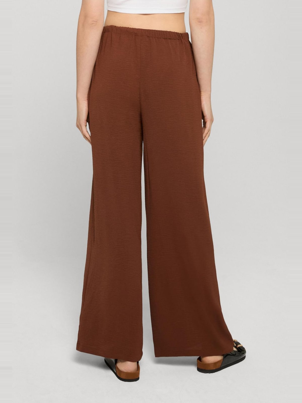 Γυναικείες structured wide-leg παντελόνες με ψηλή μέση TB7500-21859 Urban Classics cinnamonbrown