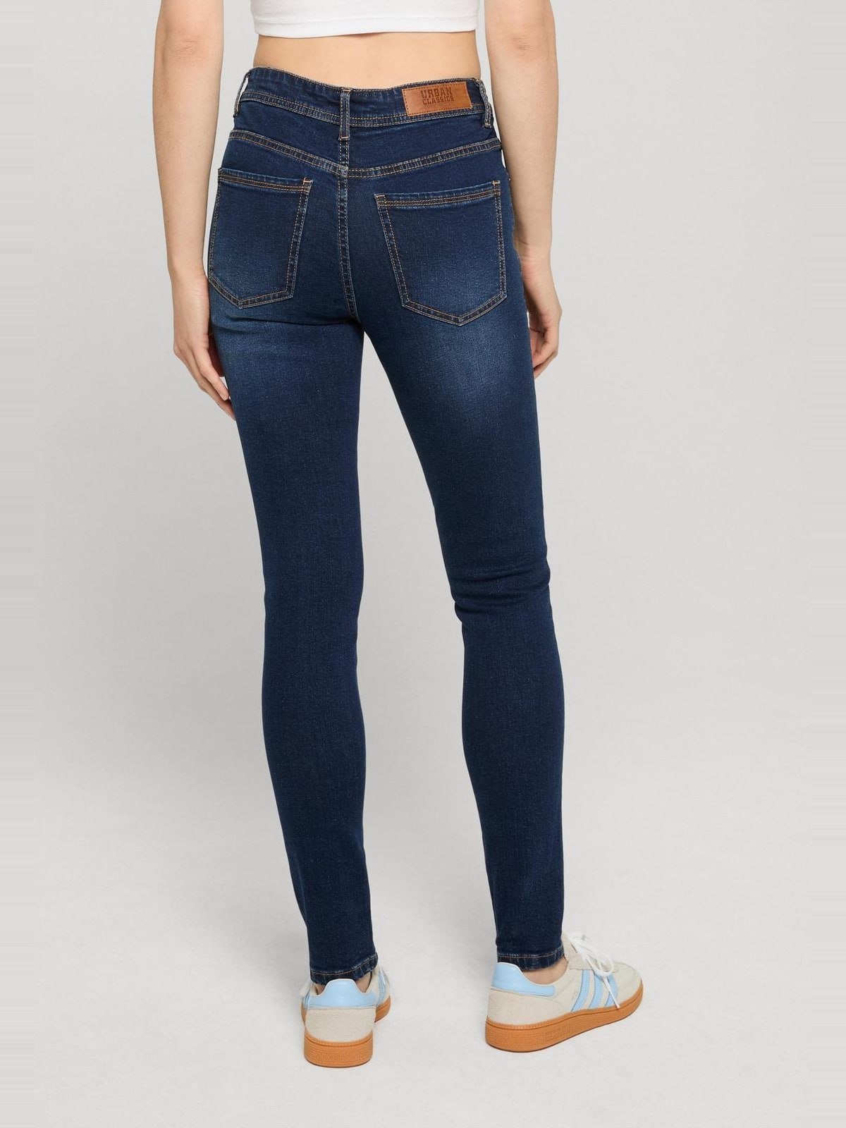 Ladies Skinny Fit Denim με άνετη εφαρμογή TB8370-12060 Urban Classics dark blue washed