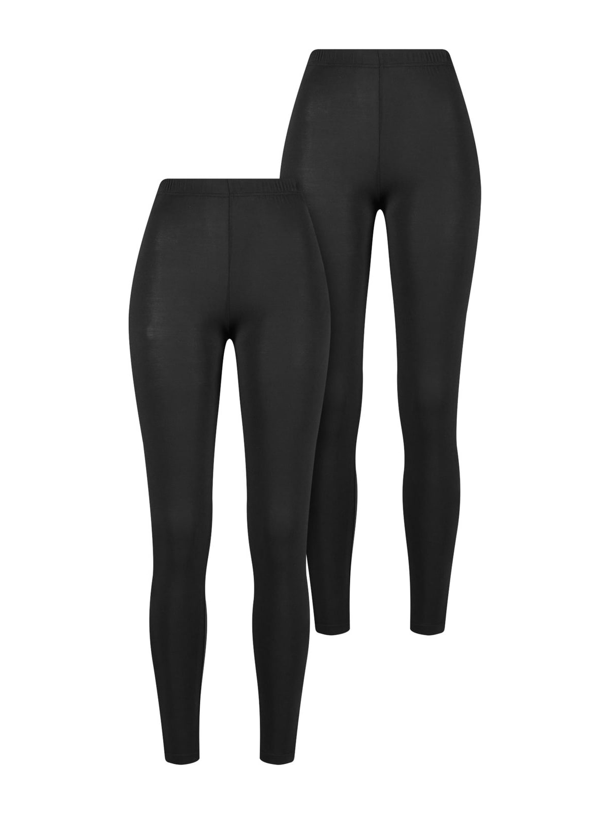 Γυναικεία Κολάν Bamboo Leggings 2-Pack με ελαστική μέση TB7676A-03169 Urban Classics black+black