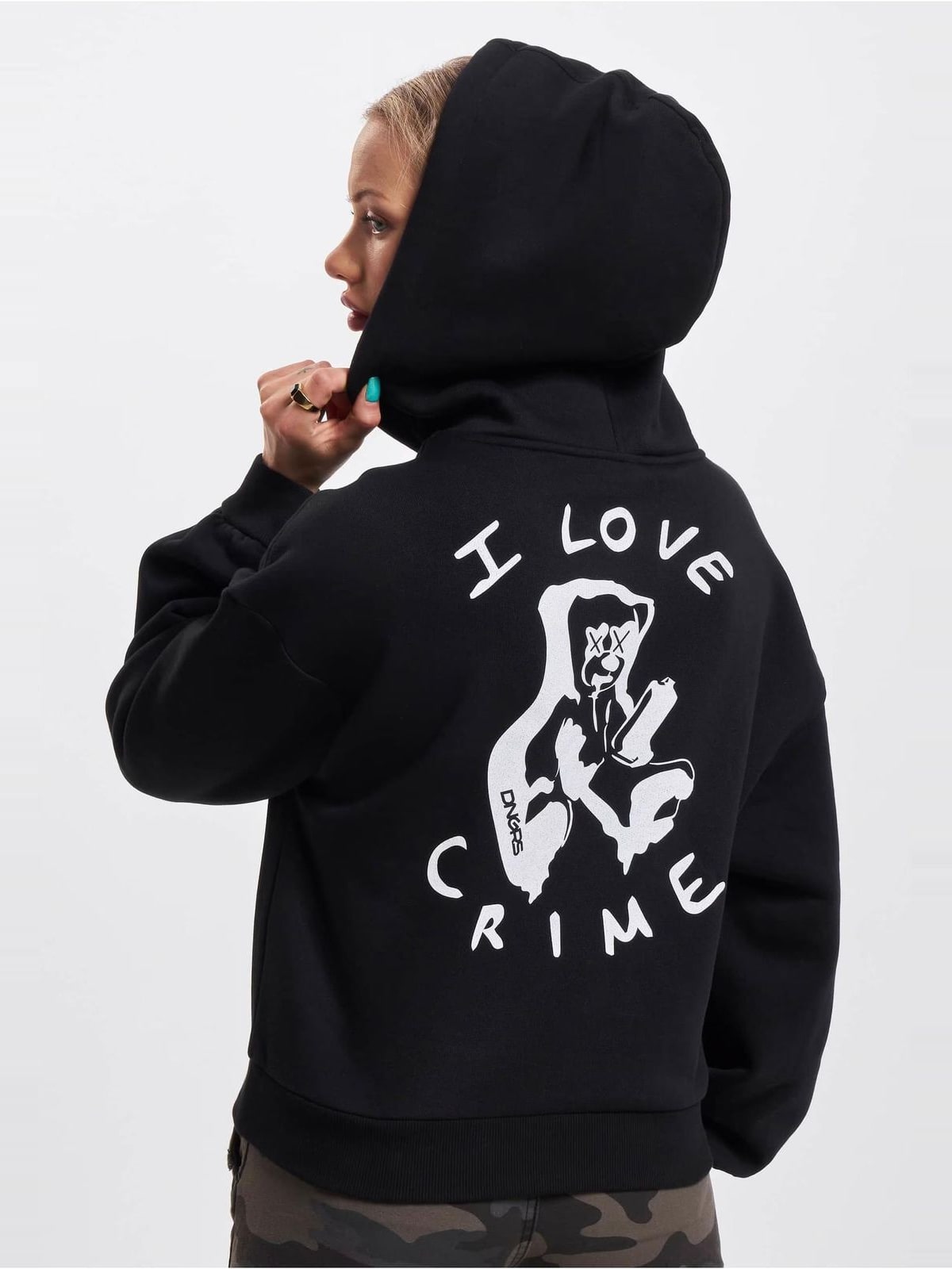 Άνετο hoodie DLHD001M Teddy με κουκούλα DLHD001M-00007 Dangerous DNGRS black