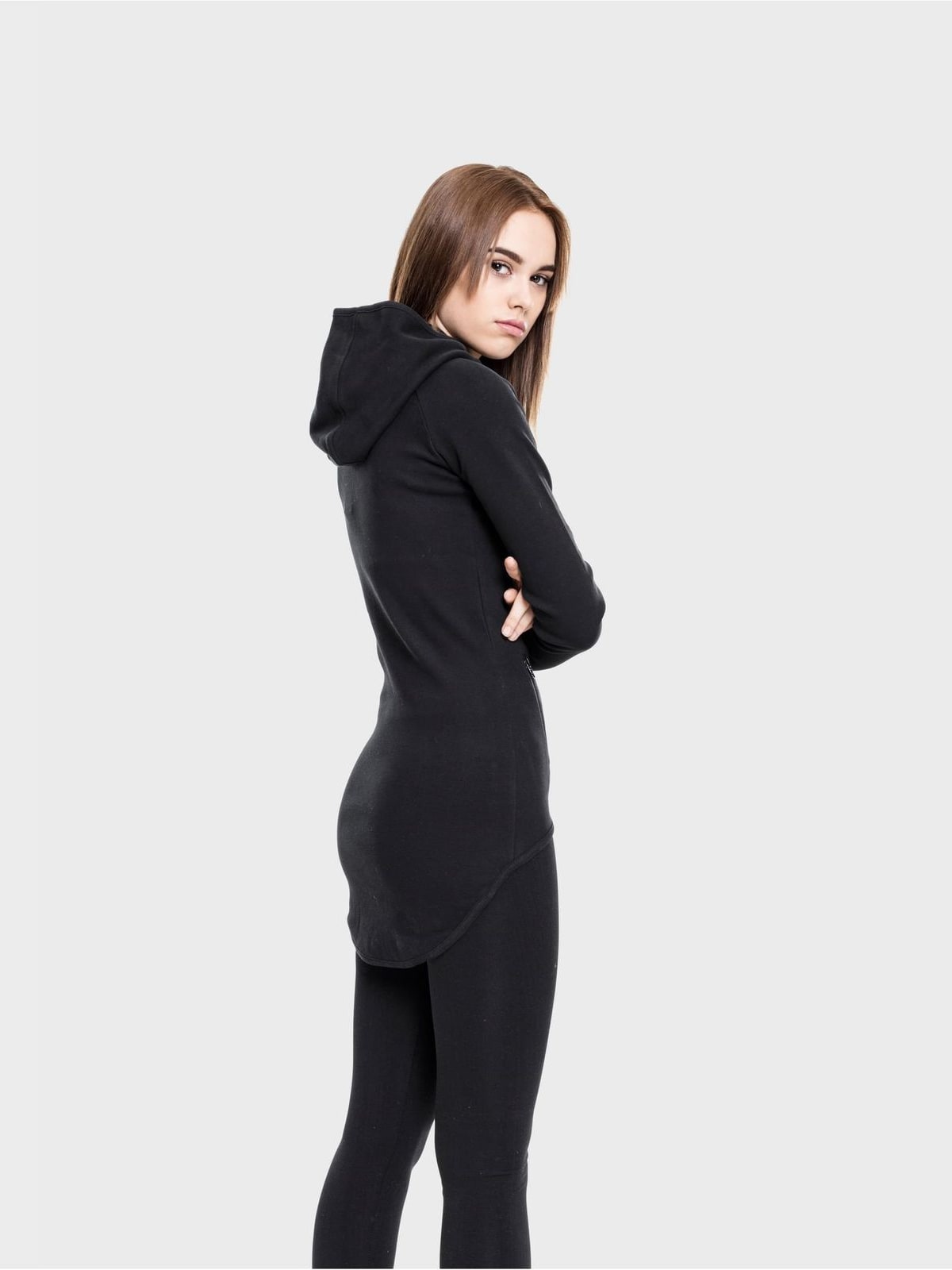 Γυναικείο φούτερ με φερμουάρ Ladies Athletic Interlock Zip Hoody άνετο ύφασμα TB1325-00007 Urban Classics black