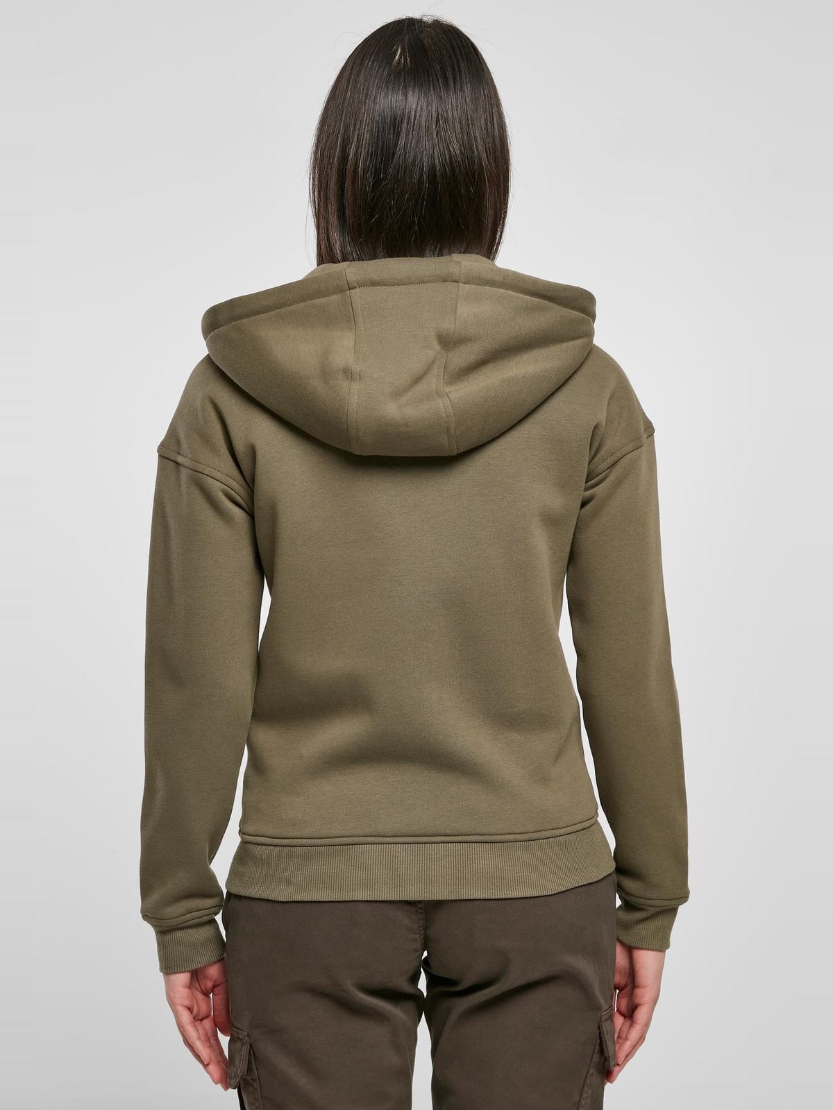 Γυναικείο φούτερ με φερμουάρ Ladies Classic Zip Hoody με κουκούλα TB1982-00176 Urban Classics olive