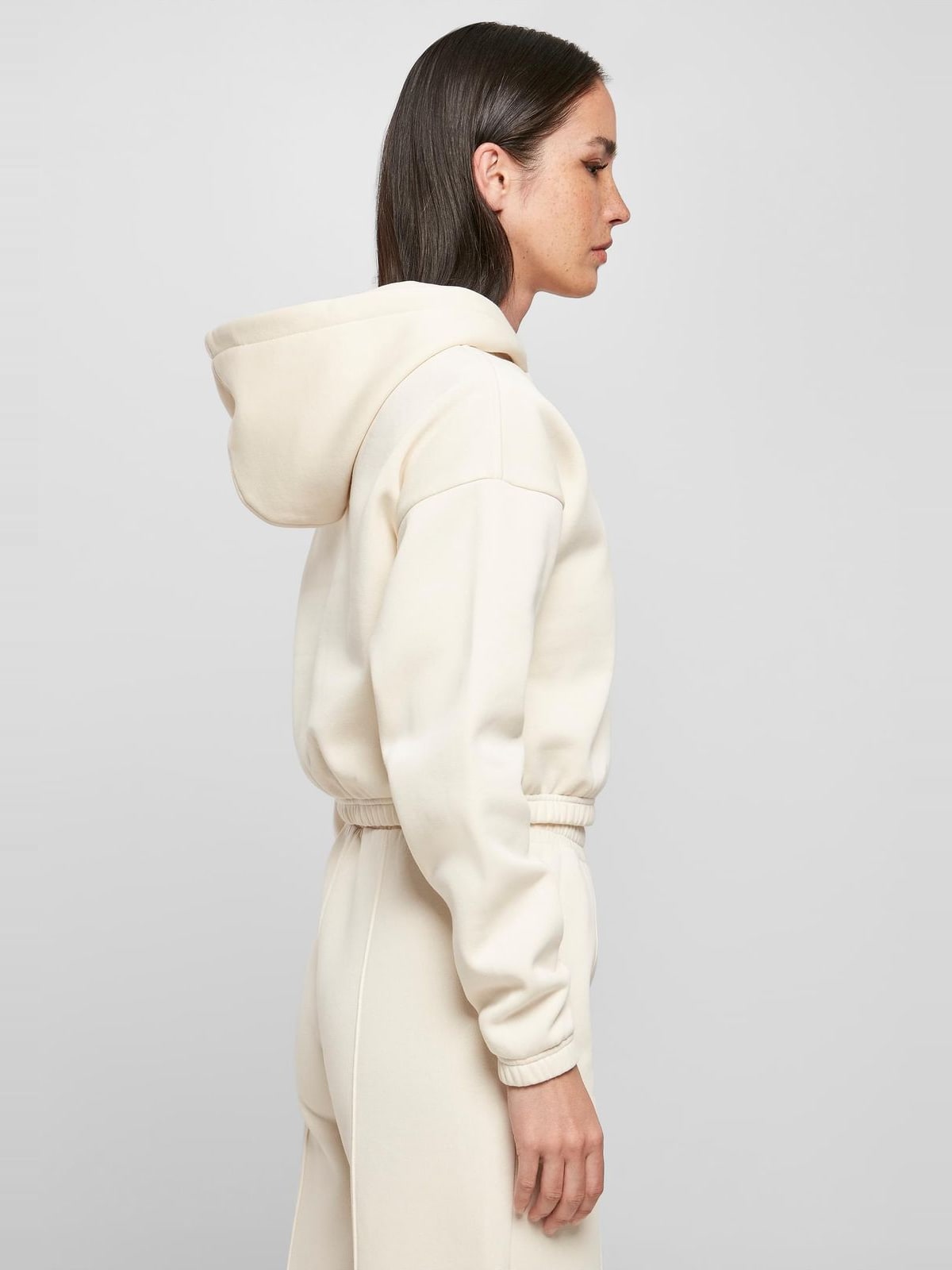 Γυναικεία κοντή oversized φούτερ μπλούζα με κουκούλα TB4561-02903 Urban Classics whitesand