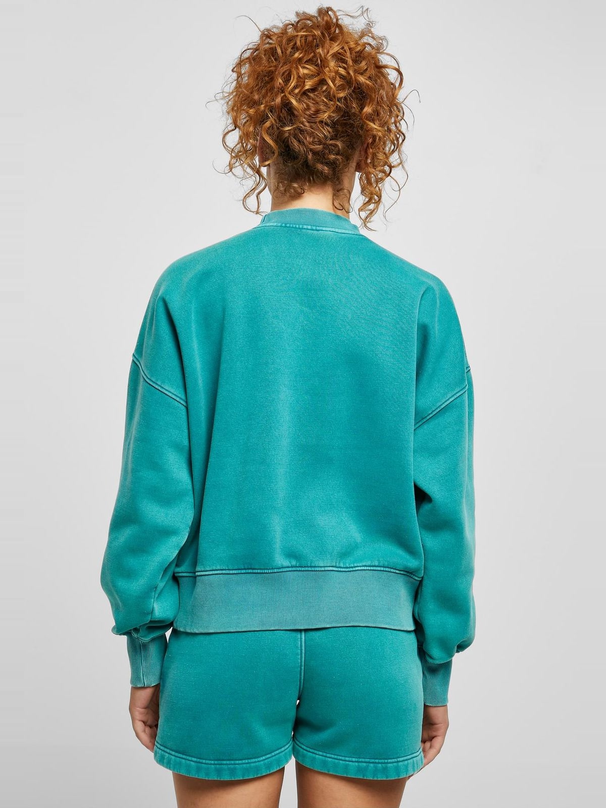 Γυναικείο sweatshirt Ladies OS Stonewash Crewneck oversized εφαρμογή TB6032-04429 Urban Classics watergreen
