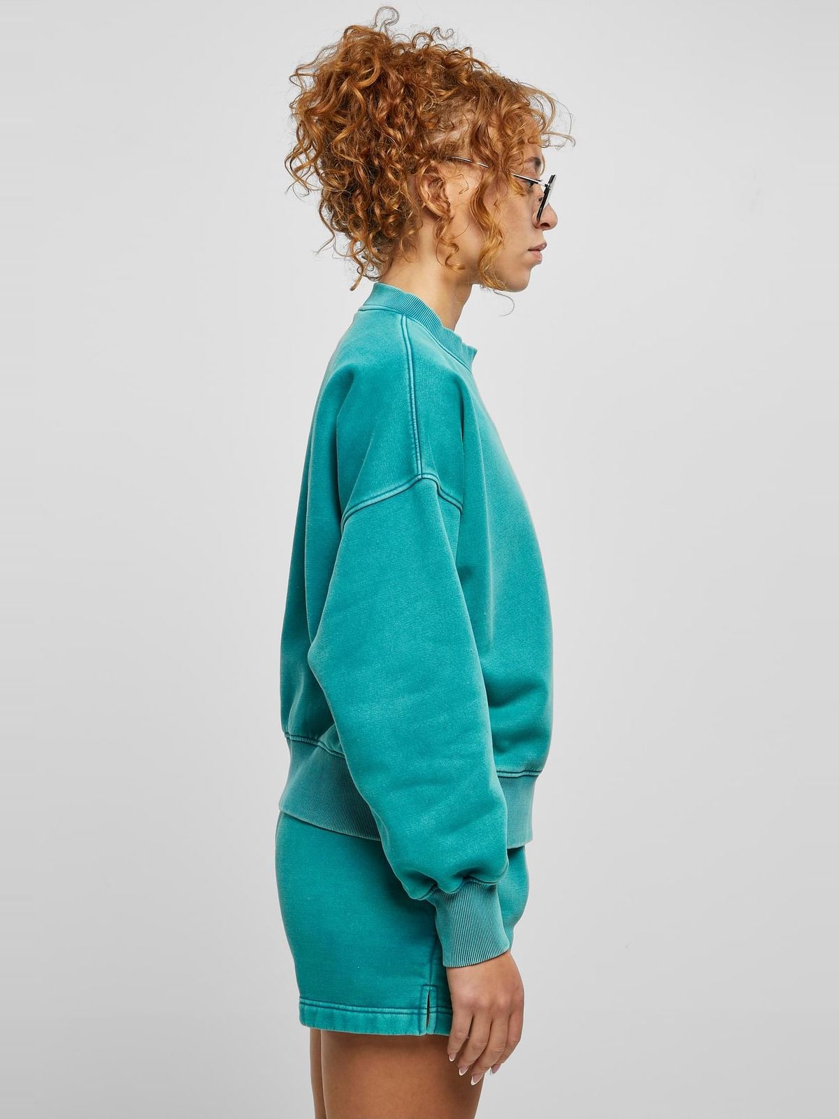 Γυναικείο sweatshirt Ladies OS Stonewash Crewneck oversized εφαρμογή TB6032-04429 Urban Classics watergreen