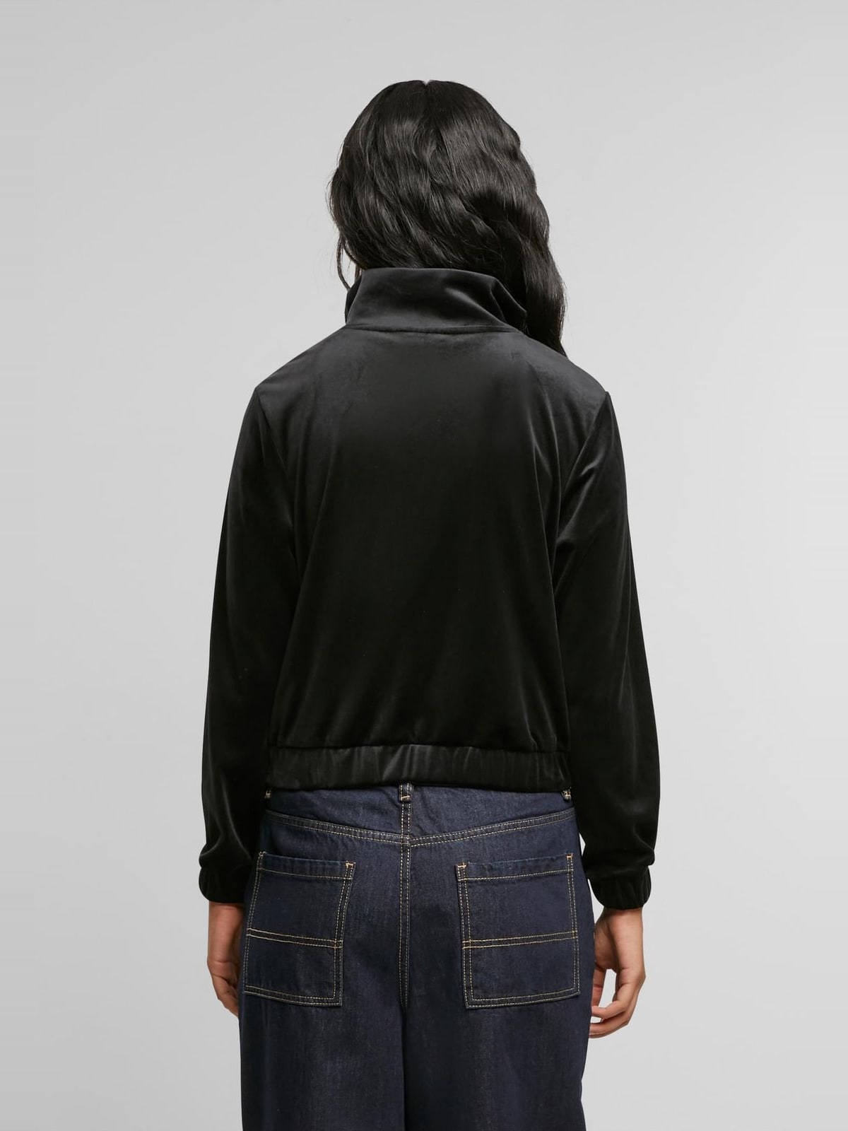 Ladies Short Velvet Track Jacket TB7113-00007 Urban Classics black