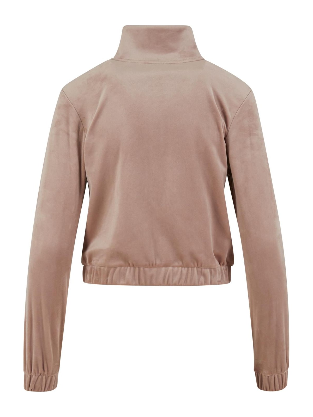 Ελαφρύ βελούδινο μπουφάν Ladies Short Velvet Track Jacket με τσέπη τύπου pouch TB7113-02913 Urban Classics duskrose