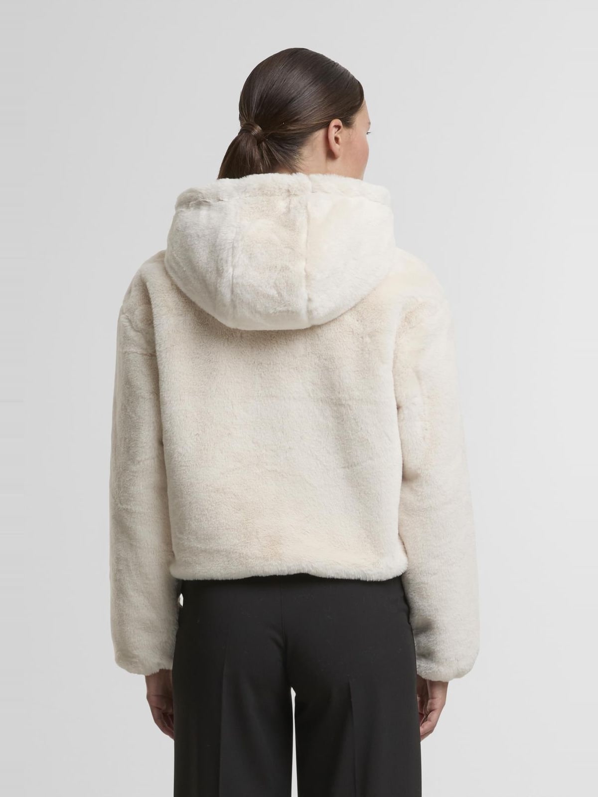 Γυναικείο hoodie Ladies Full Zip Faux Fur με κουκούλα TB7934-02903 Urban Classics whitesand