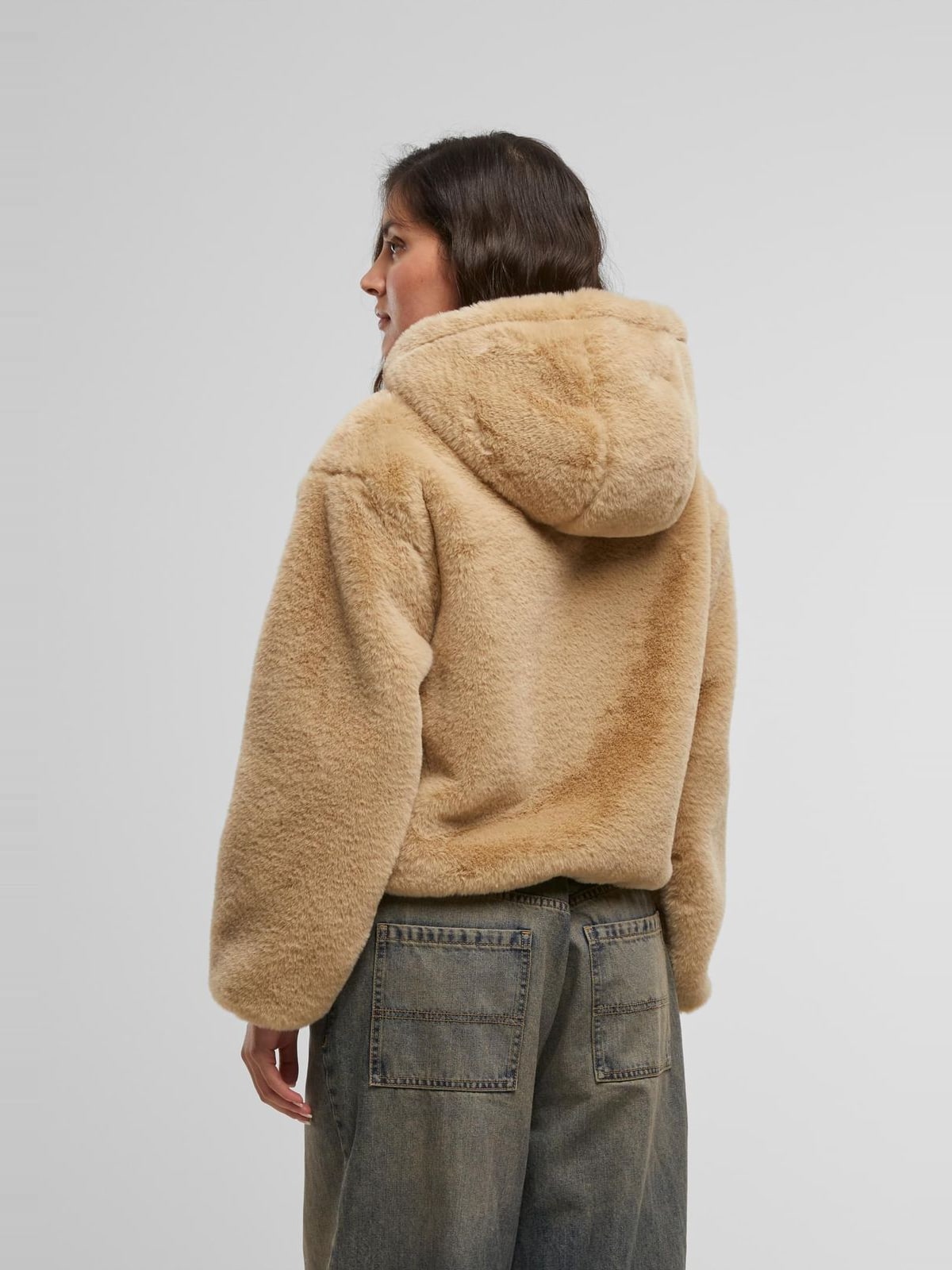 Γυναικείο hoodie Ladies Full Zip Faux Fur με κουκούλα TB7934-04732 Urban Classics wetsand