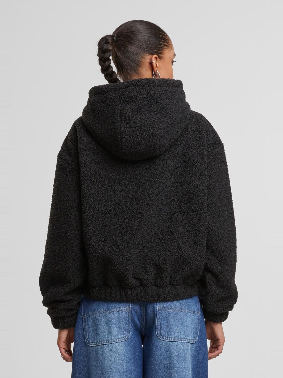 Oversized Bonded Sherpa Hoody χαλαρή εφαρμογή TB8100-00007 Urban Classics black