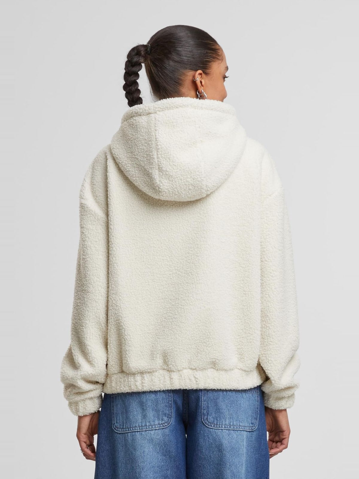 Oversized Bonded Sherpa Hoody χαλαρή εφαρμογή TB8100-02903 Urban Classics whitesand