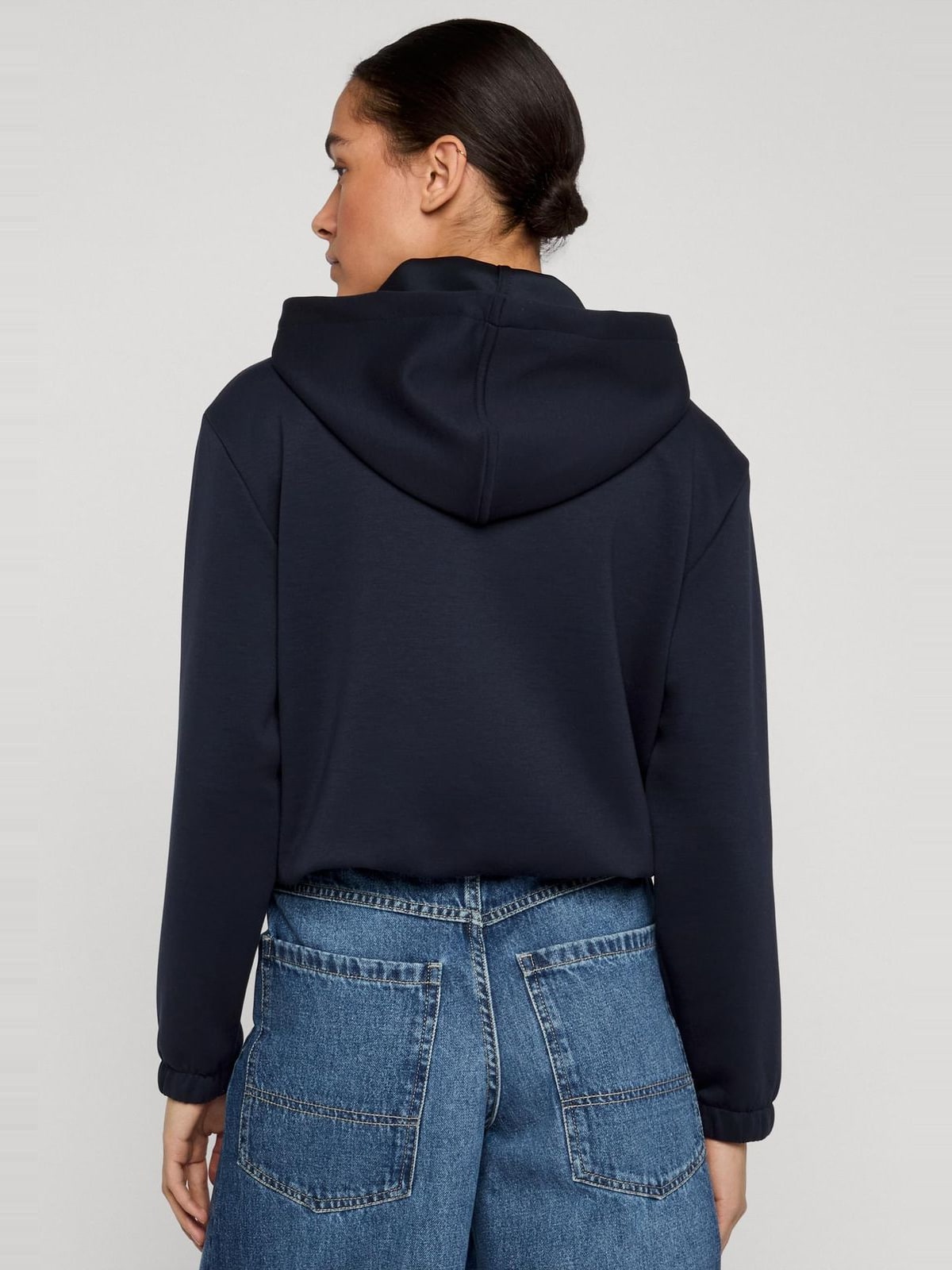 Αθλητικό hoodie με φερμουάρ Ladies Scuba Zip Hoodie άνετη εφαρμογή TB8168-00155 Urban Classics navy