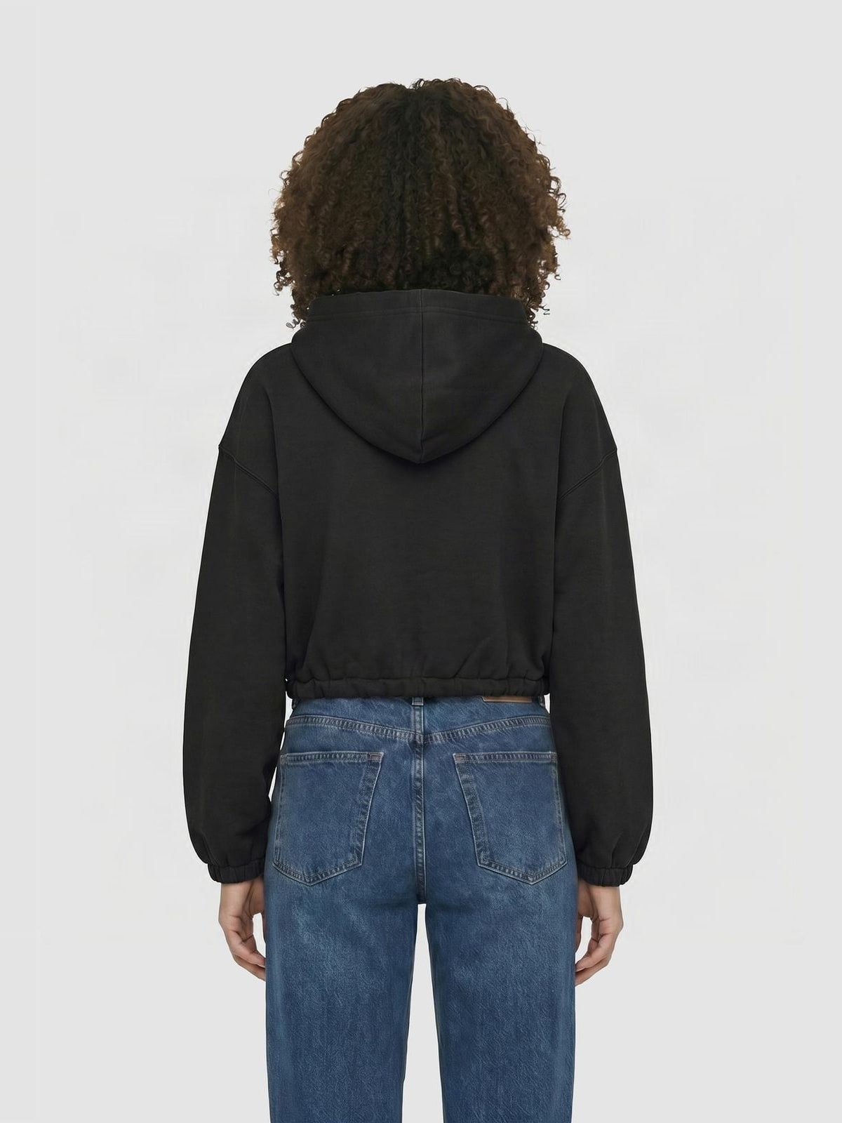 Γυναικείο cropped hoodie με φερμουάρ Fluffy Cropped Zip Hoodie TB8635-00007 Urban Classics black
