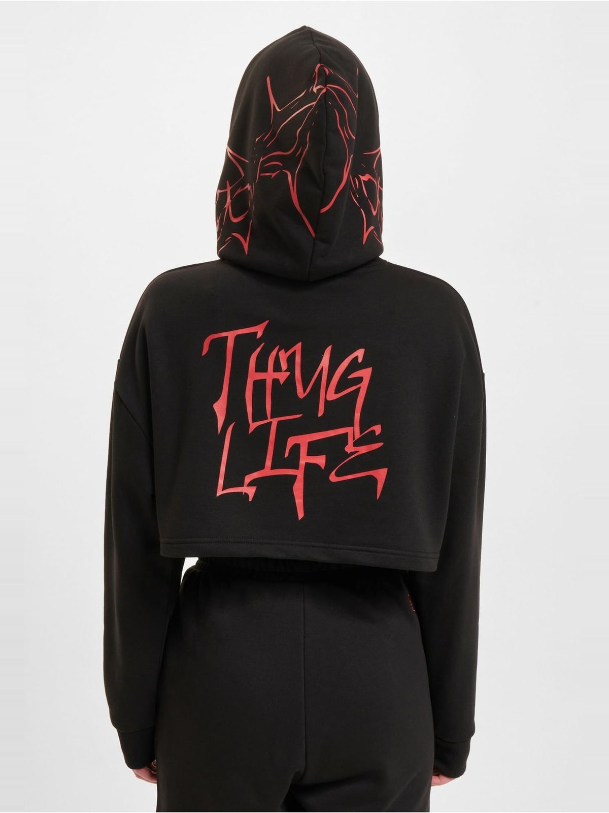 Cropped hoodie Dusky με σχέδιο λιοντάρι TLLHD1017-00007 Thug Life black