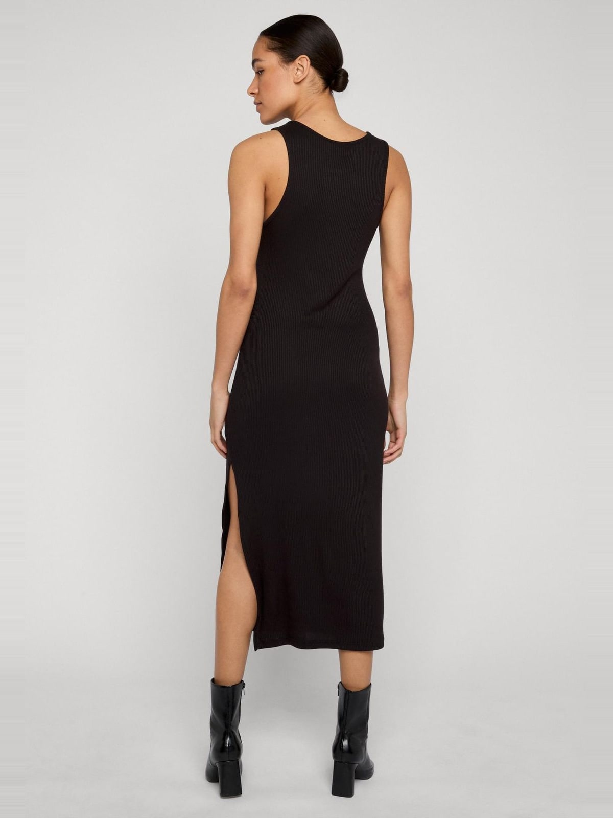 Μακρύ φόρεμα Ladies Long Racerback Rib με ριμπ ύφανση TB8276-00007 Urban Classics black