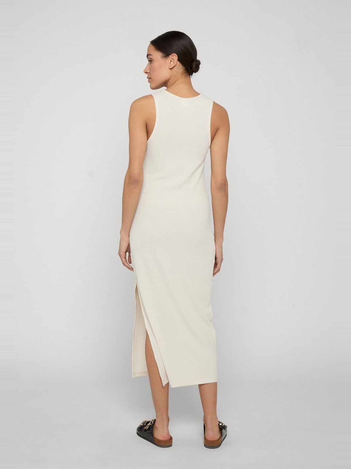 Μακρύ φόρεμα Ladies Long Racerback Rib με ριμπ ύφανση TB8276-02903 Urban Classics whitesand
