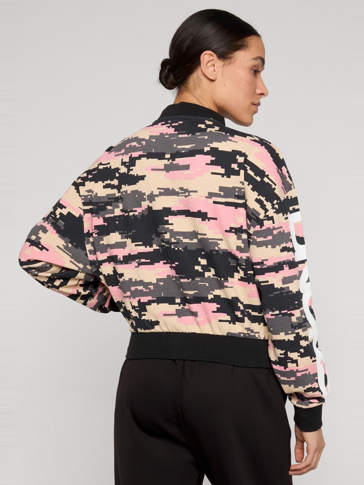 Cropped bomber jacket Express College με ψηφιακό καμουφλάζ DLJA152-17104 Dangerous DNGRS pixelcamouflage