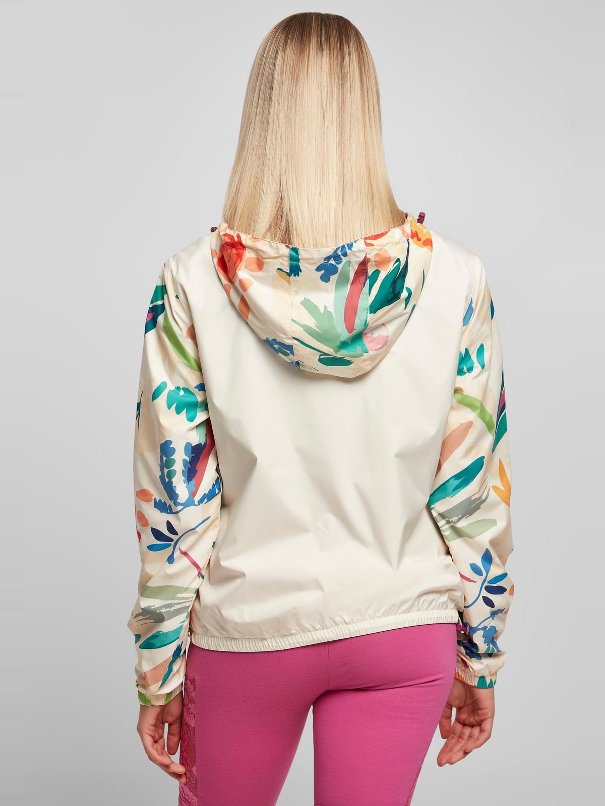 Αθλητικό γυναικείο μπουφάν Ladies Mixed Pull Over Jacket με κουκούλα TB4776-03682 Urban Classics whitesandfruity