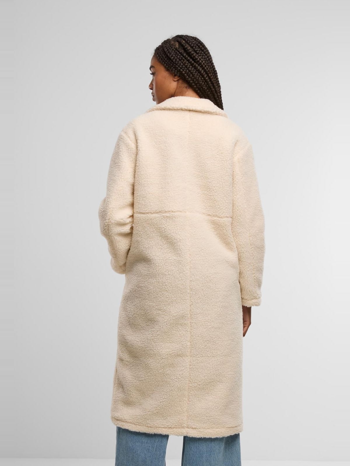 Γυναικείο μακρύ παλτό Teddy Long Coat από sherpa ύφασμα TB7936-02903 Urban Classics whitesand