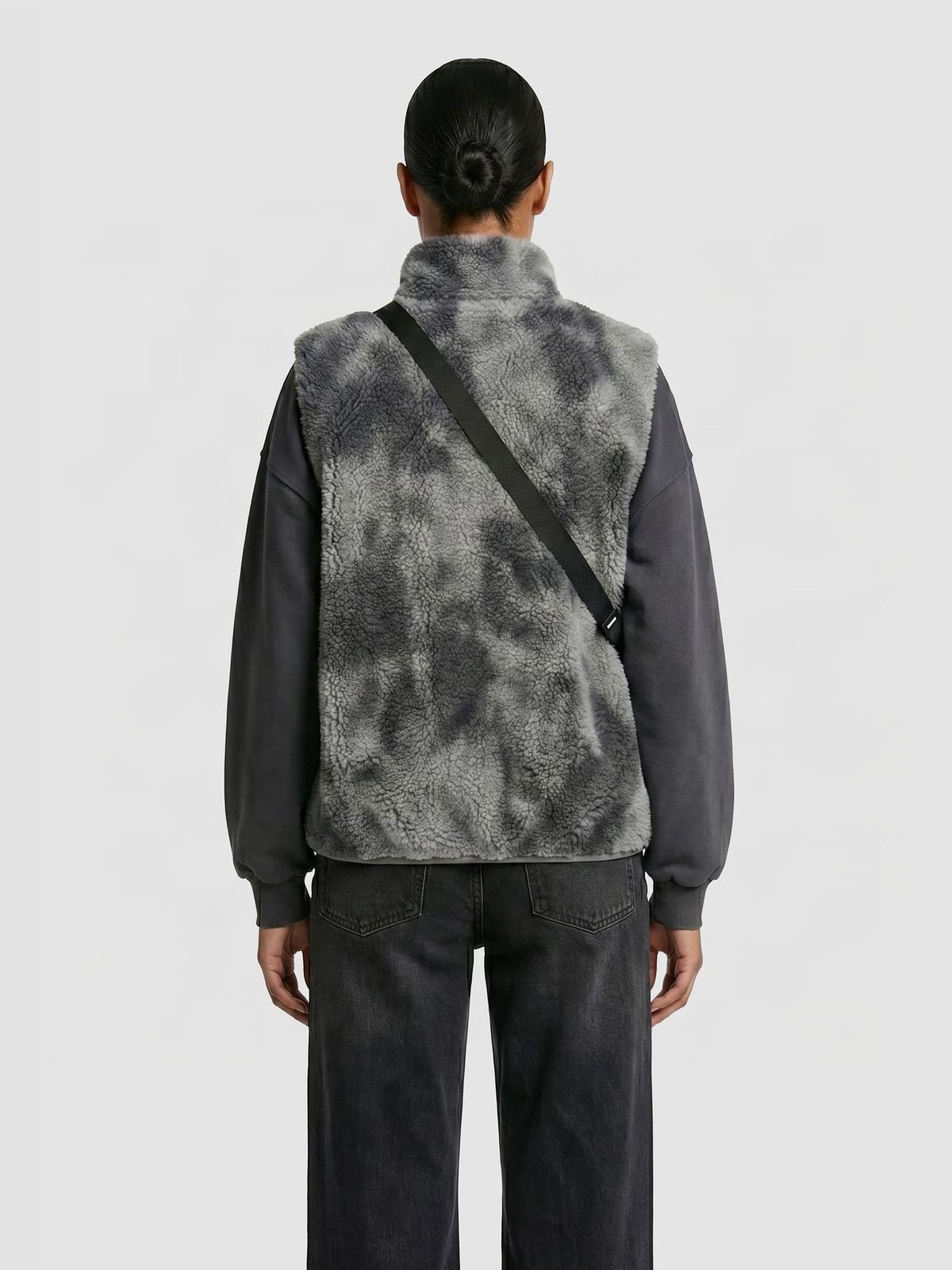 Γυναικείο γιλέκο Printed Sherpa Vest με σχέδιο jacquard TB8531-22940 Urban Classics greytiedye