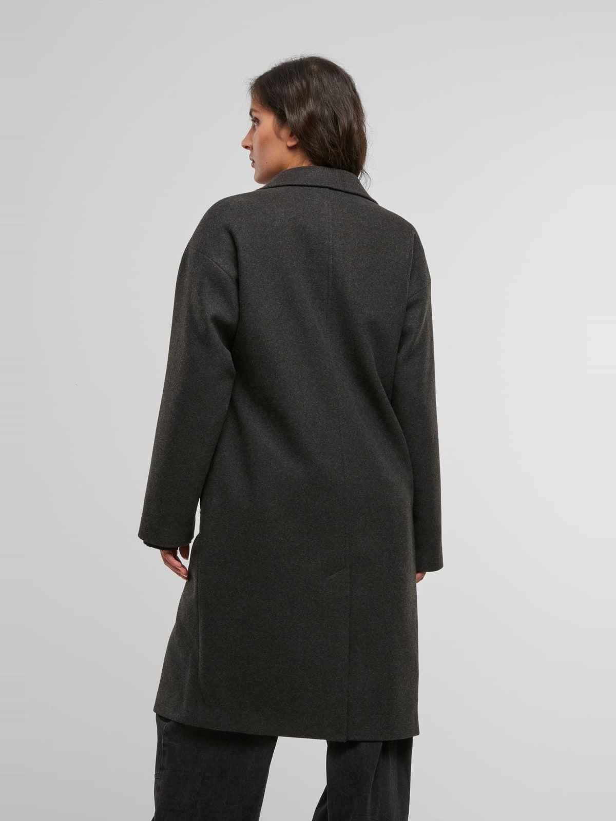 Μακρύ παλτό Ladies Oversized Long Coat με κουμπιά μπροστά TB6073-03408 Urban Classics anthracite melange