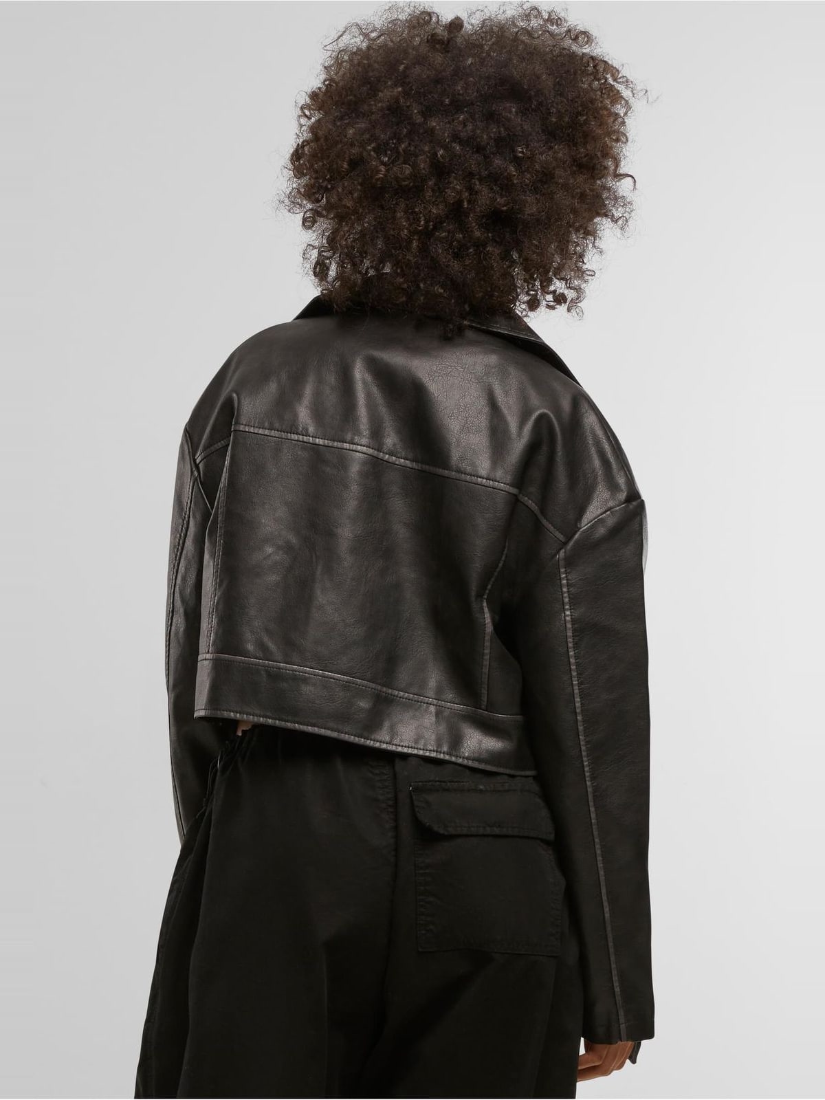 Γυναικείο μπουφάν Vintage Leather Jacket με cropped μήκος TB7185-00007 Urban Classics black