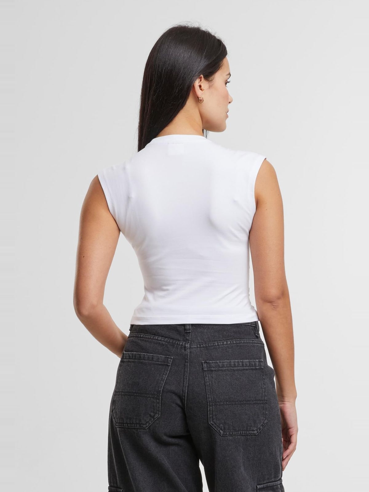 Γυναικεία μπλούζα Ladies Cropped Wrapped Top με σφιχτή εφαρμογή TB7450-00220 Urban Classics white
