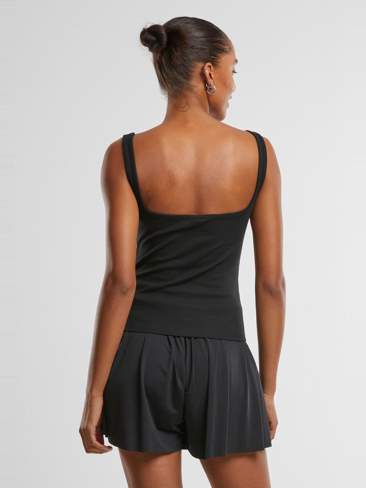 Γυναικείο αμάνικο top Ladies Wide Neck Rib Top 2-Pack με τετράγωνη λαιμόκοψη TB7513A-03169 Urban Classics black+black