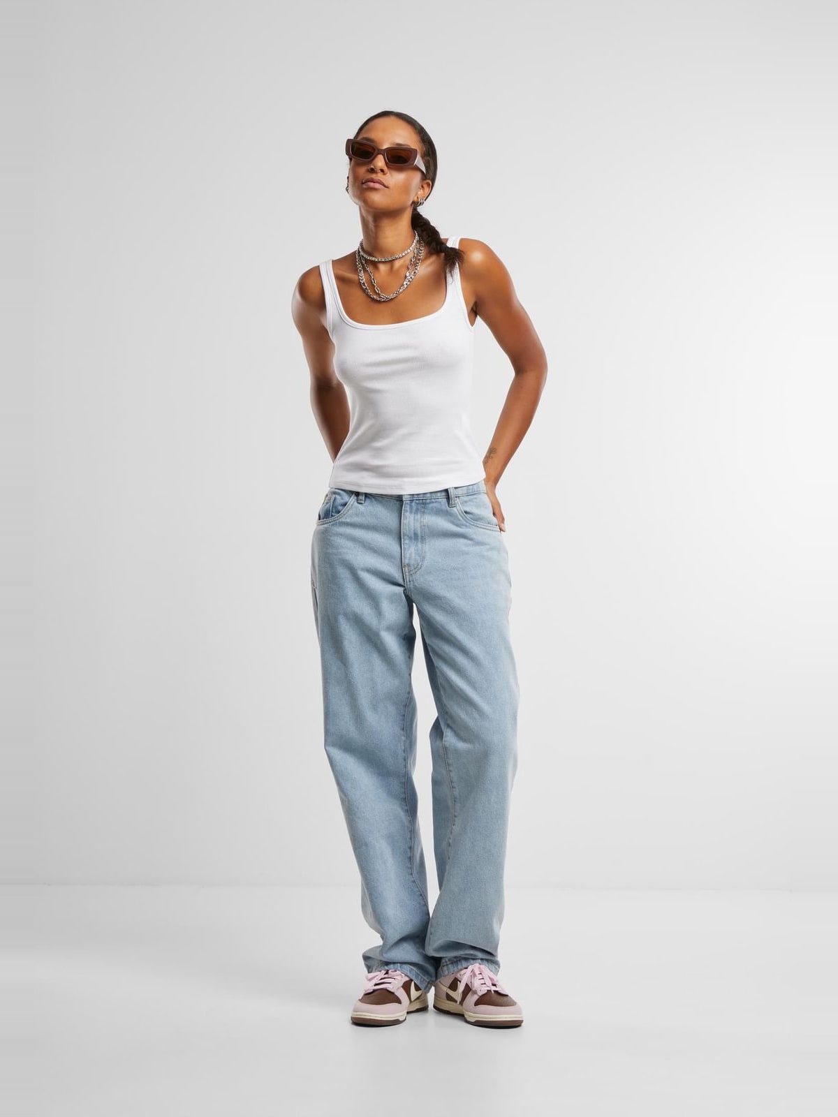 Γυναικείο αμάνικο top Ladies Wide Neck Rib Top 2-Pack με τετράγωνη λαιμόκοψη TB7513A-20670 Urban Classics white+softsalvia