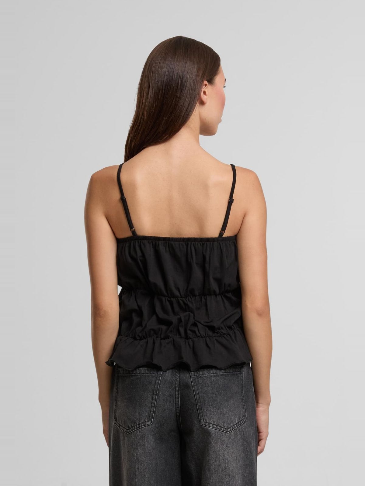 Αμάνικο τοπ Ladies Tiered Cami Top με ρυθμιζόμενες τιράντες TB7532-00007 Urban Classics black