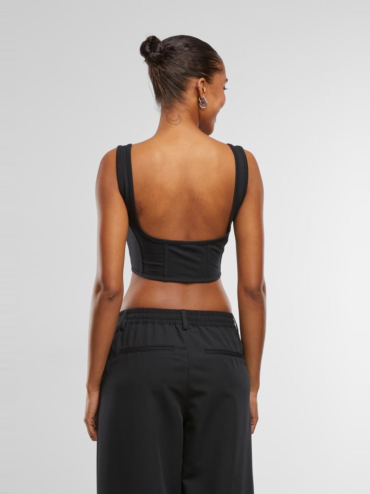Γυναικεία μπλούζα Jersey Corsage Top με κλασικό σχέδιο κορσέ TB7534-00007 Urban Classics black