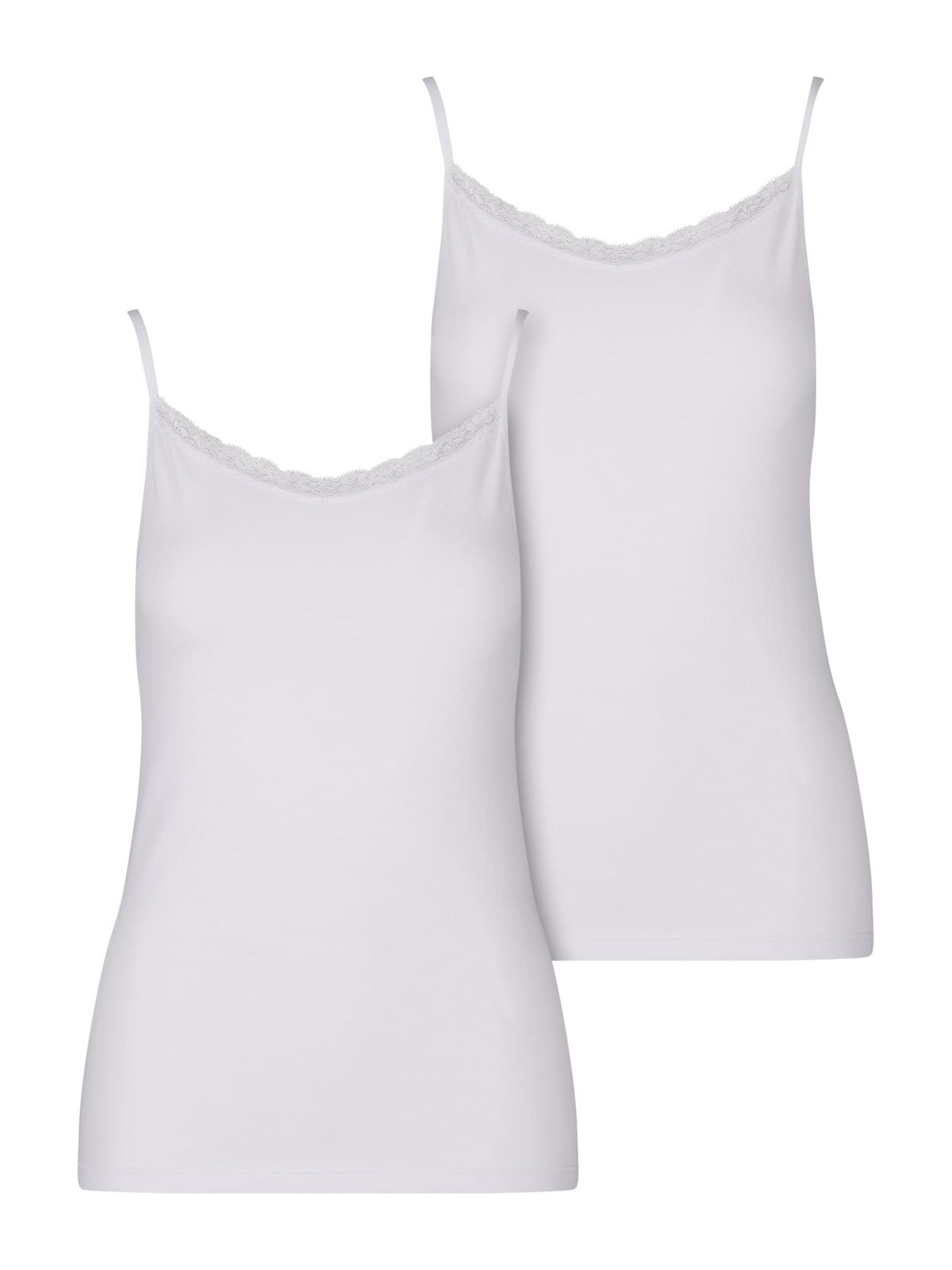 Γυναικείο tank top 2-Pack με λεπτομέρεια δαντέλας TB7674A-03168 Urban Classics white+white