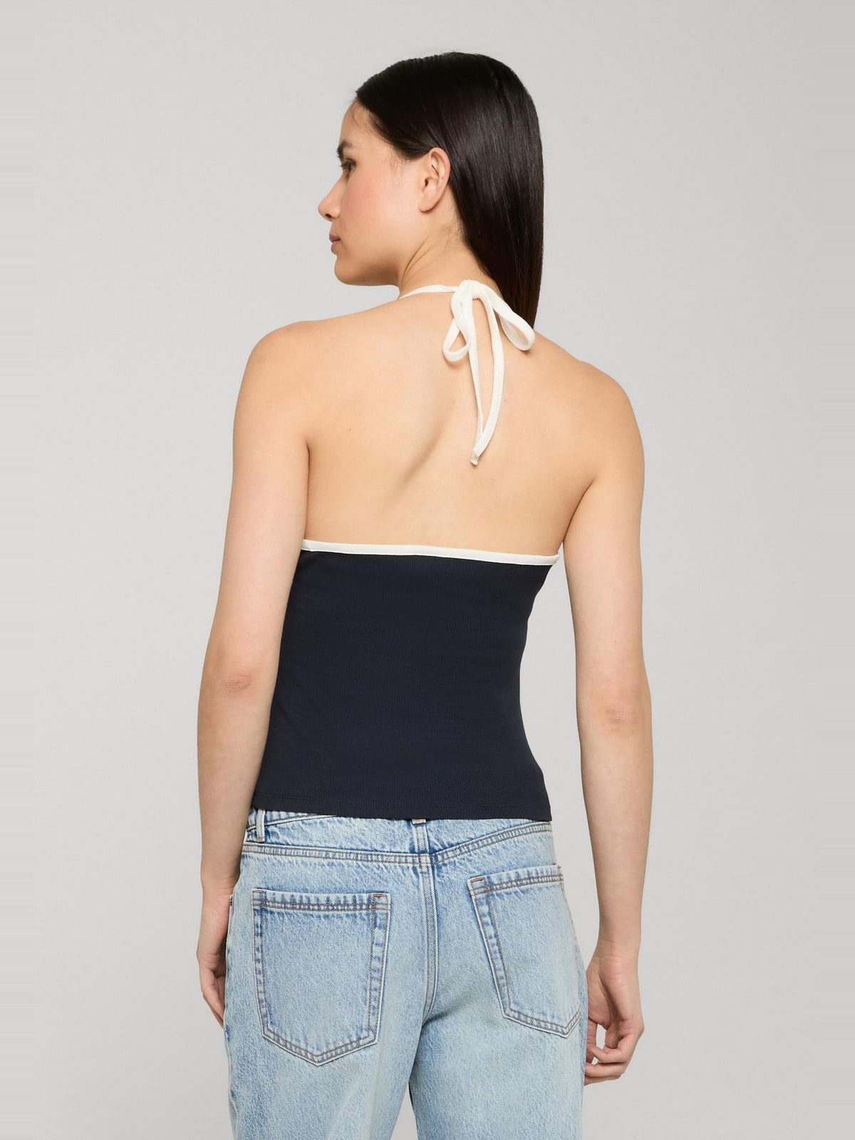 Γυναικείο Top Contrast Piping Neckholder με ελαστικό ύφασμα TB8352-00155 Urban Classics navy