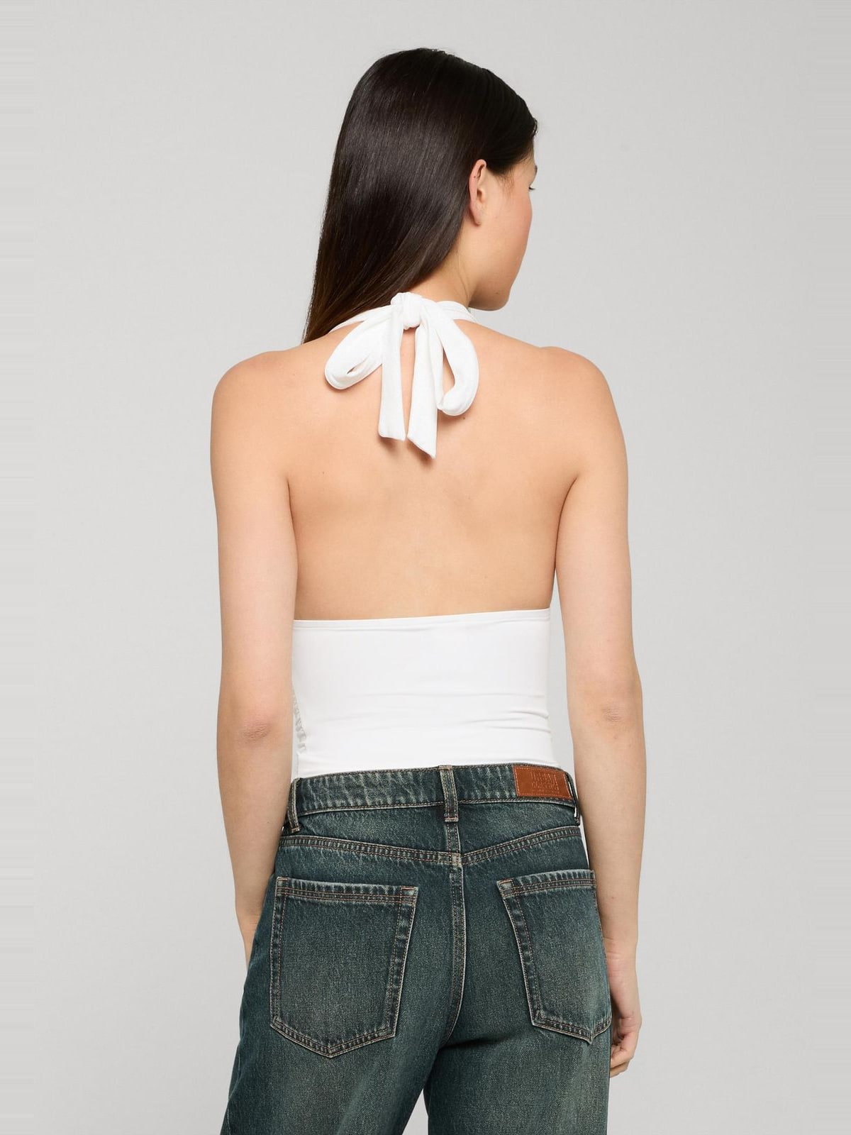Γυναικείο Halter Top Polyamide Jersey με βαθύ ντεκολτέ TB8354-00220 Urban Classics white