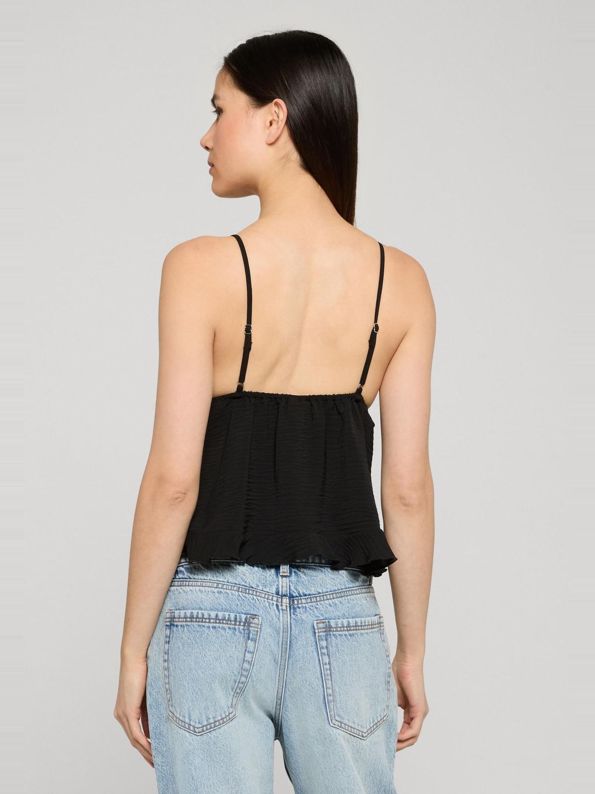 Γυναικεία μπλούζα Cami Top με ριχτό στρίφωμα TB8379-00007 Urban Classics black